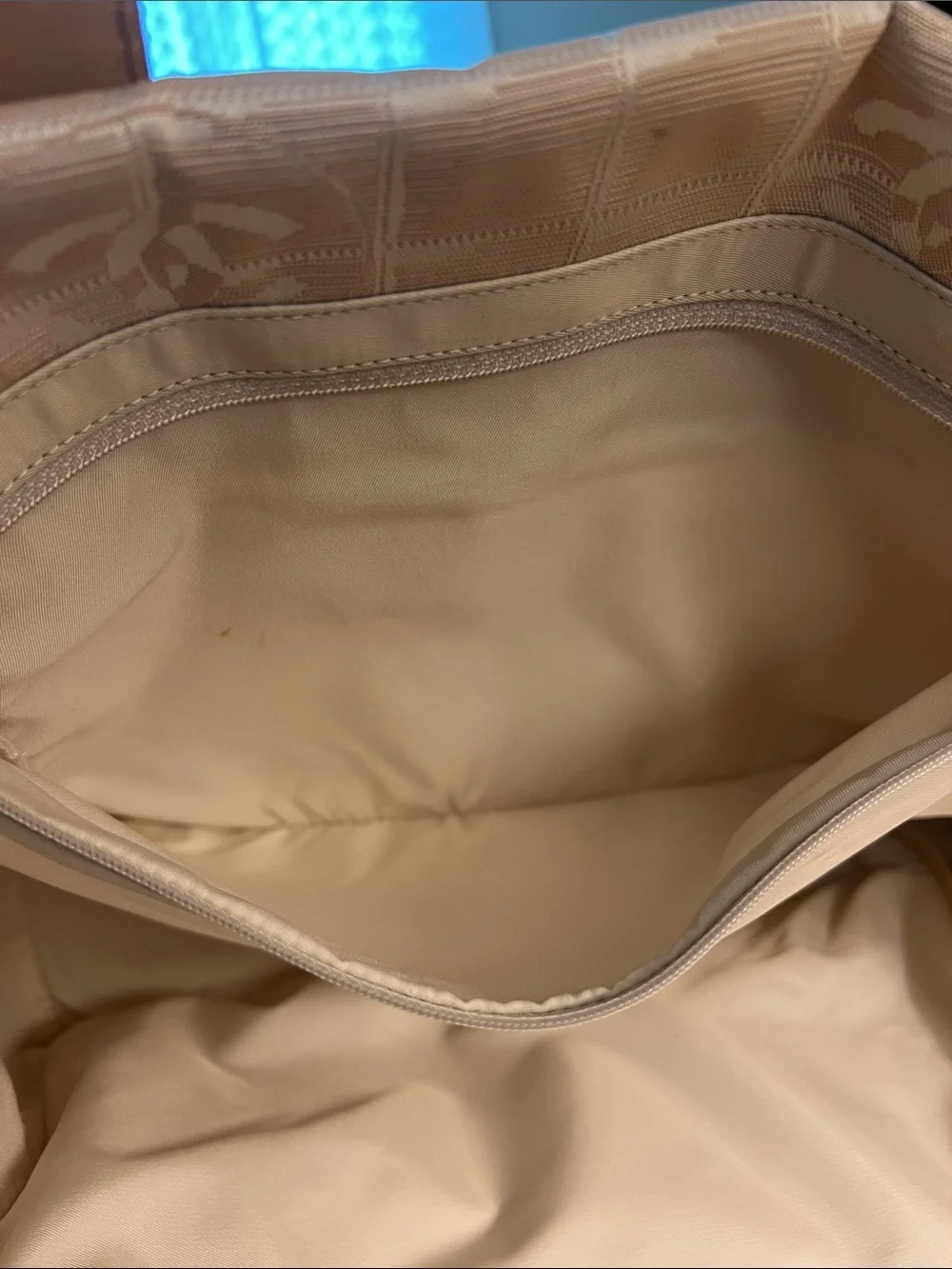 Authentic Chanel Beige/blush Canvas Tote Bag - Picture 14 of 17